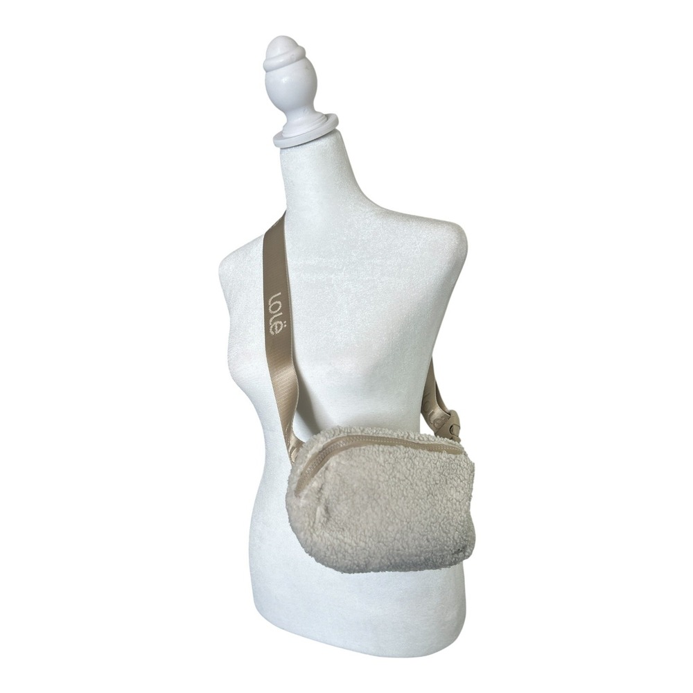 Lolë Cream Sherpa Fleece Belt Bag Crossbody OS